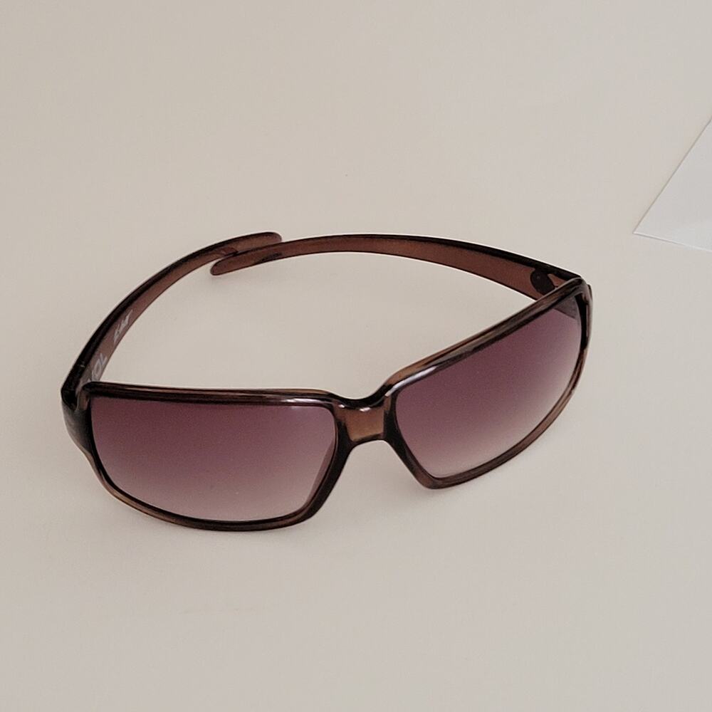 Electric Visual VOL Sunglasses Brown Wrap Kurt Wastell Signature Y2K Vintage